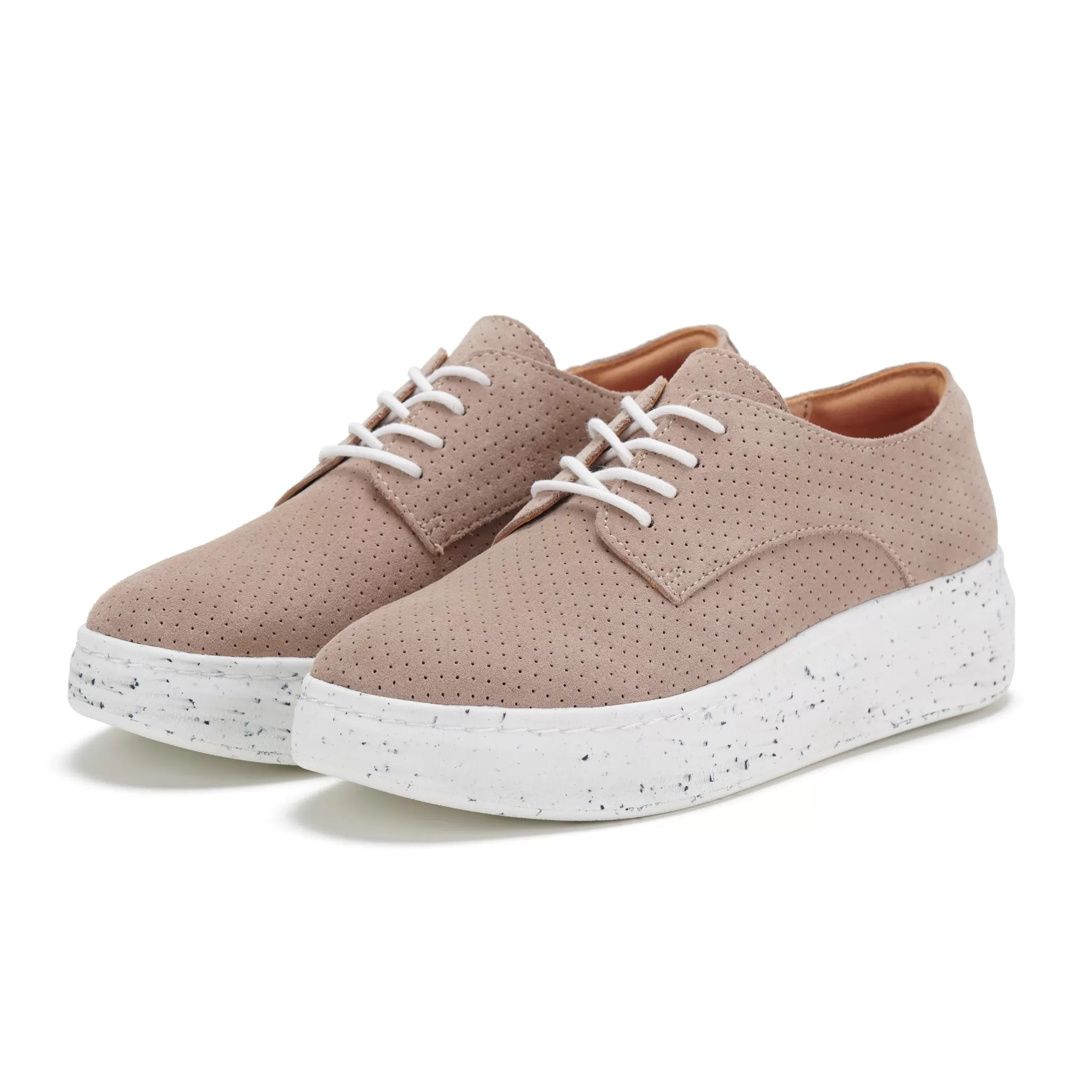 Derby City Pin Punch Taupe Suede