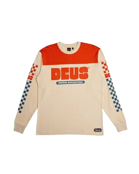 DEUS ECHO MOTO JERSEY DIRTY WHITE