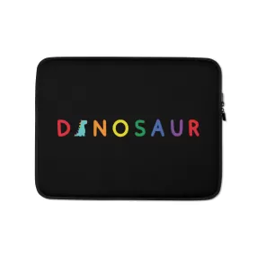 dinosaur colourful - laptop sleeve (dark)