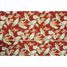 Dobby Cotton Birds of Paradise | Dark Red