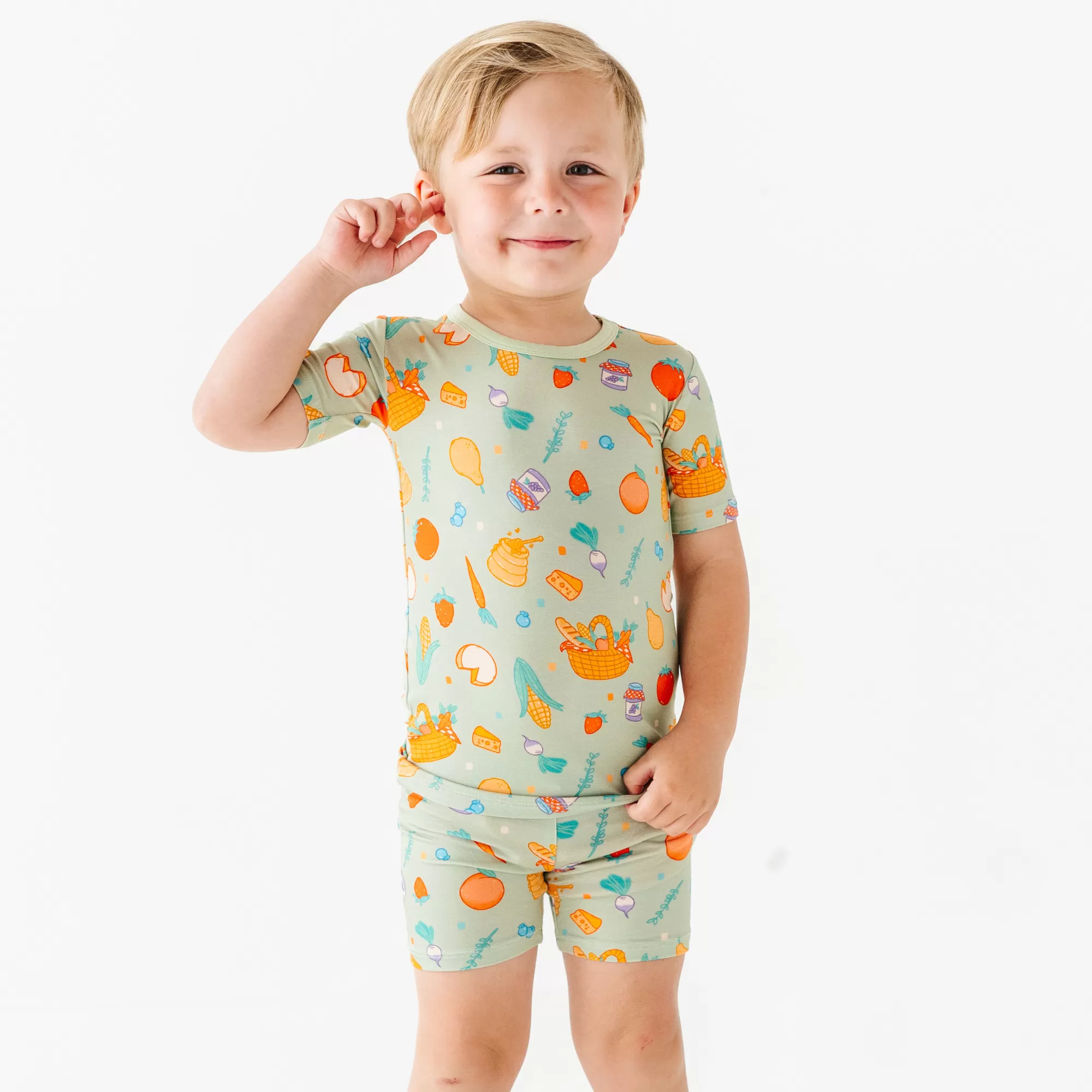 Don't Panic, It's Organic Farmer's Market Toddler/Big Kid Pajamas- Short Sleeve and Shorts