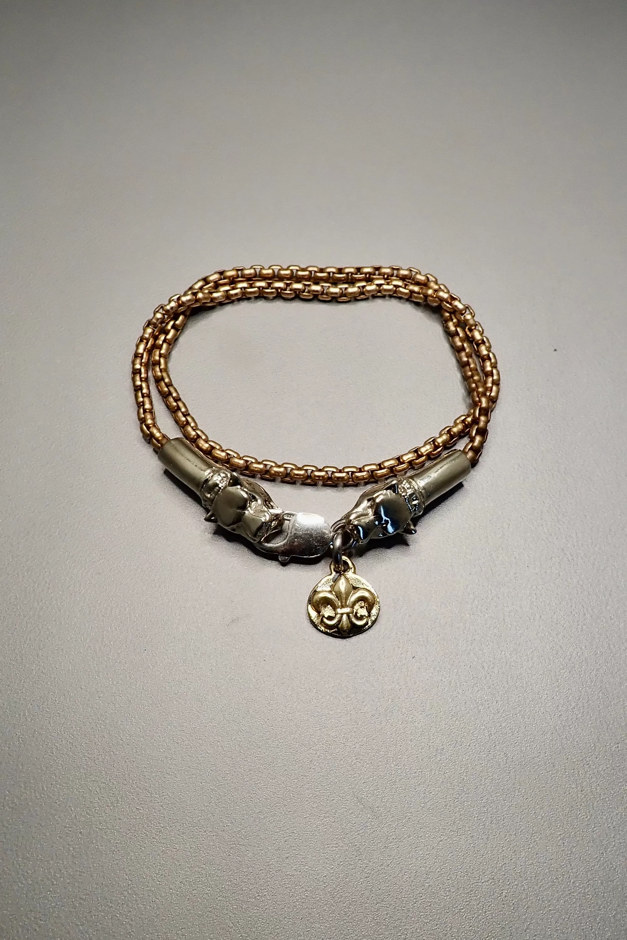 DOUBLE WRAP LION HEADS BRACELET - two made