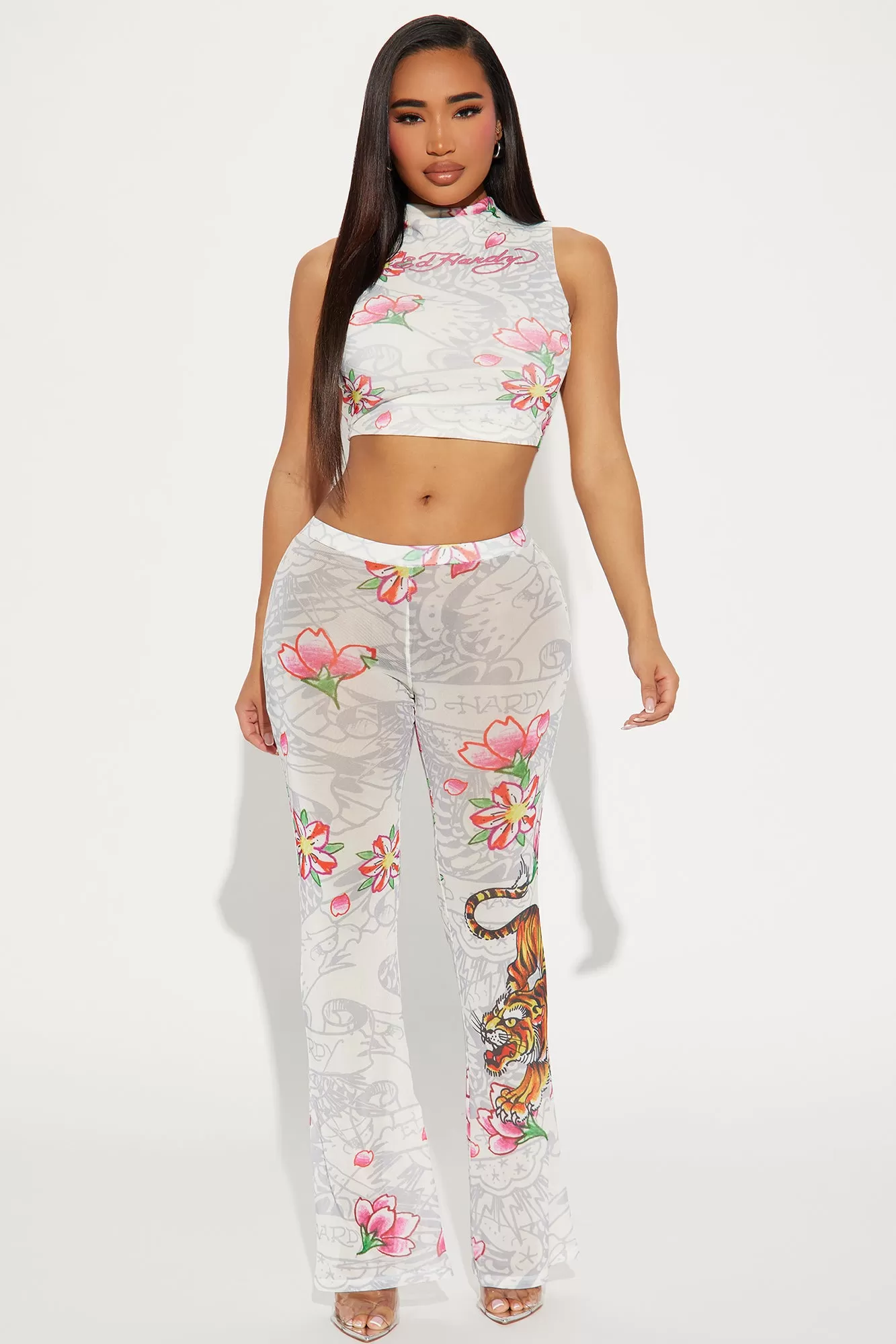 Ed Hardy Eagle Pant Set - Ivory