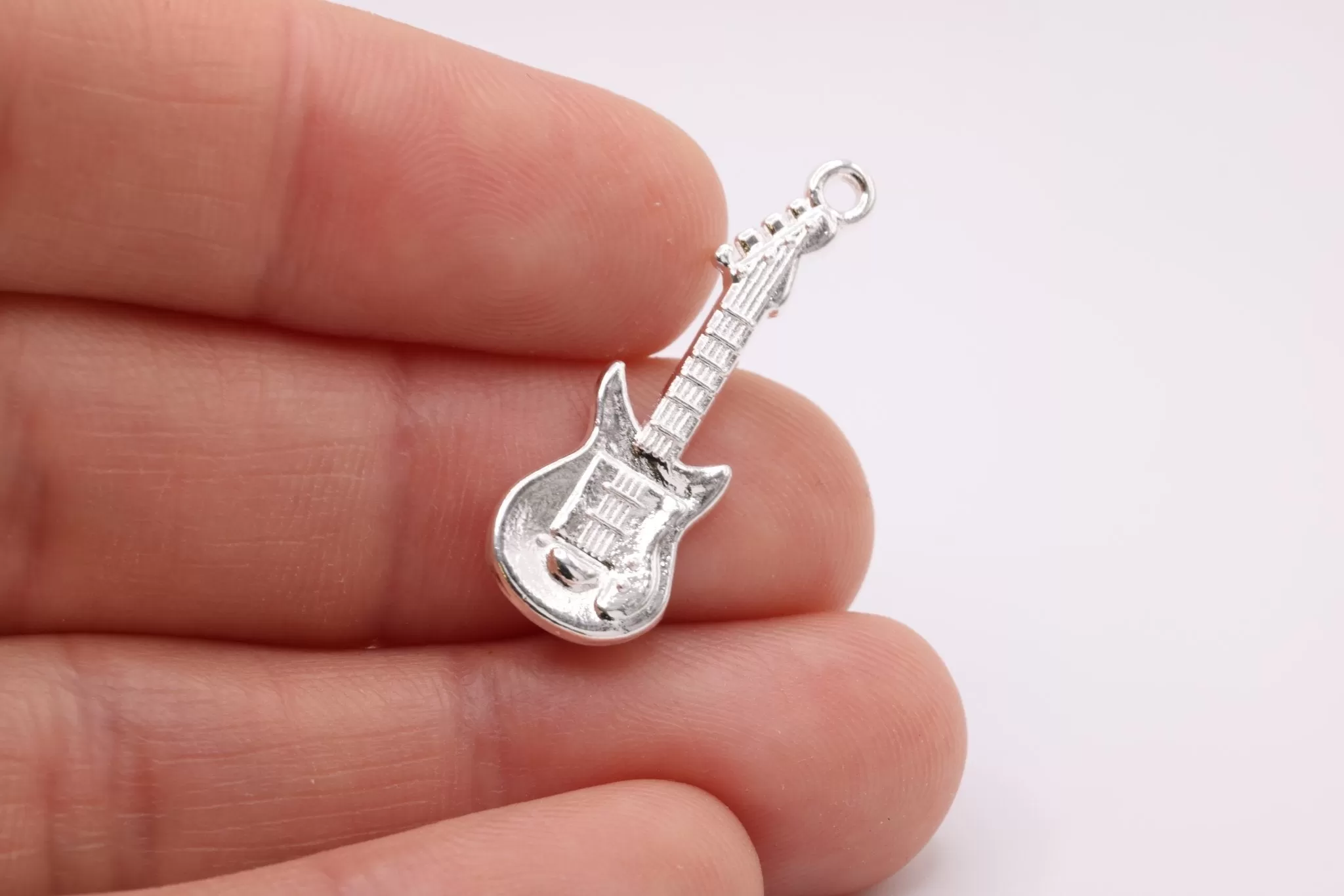 Electric Guitar Charm, 925 Sterling Silver, 628