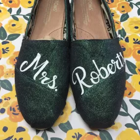 Emerald Glitter Wedding Shoes