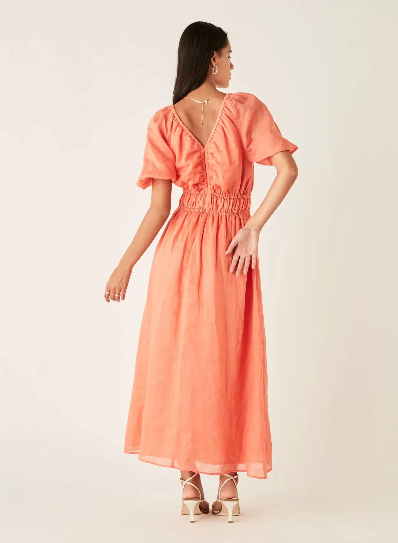 Esmaee Palms Midi Dress - Blood Orange