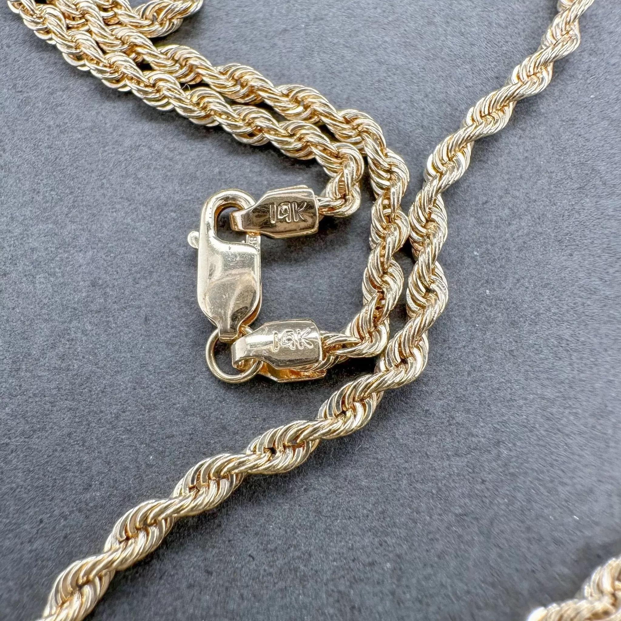 Estate 14K Y Gold 2.60mm 20” Rope Chain