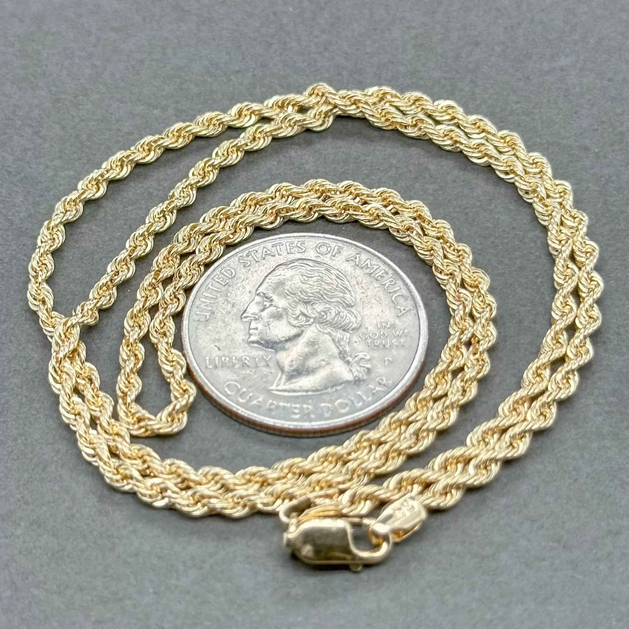 Estate 14K Y Gold 2.60mm 20” Rope Chain