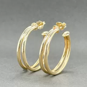 Estate 14K Y Gold 29.5mm Double Hoop Earrings