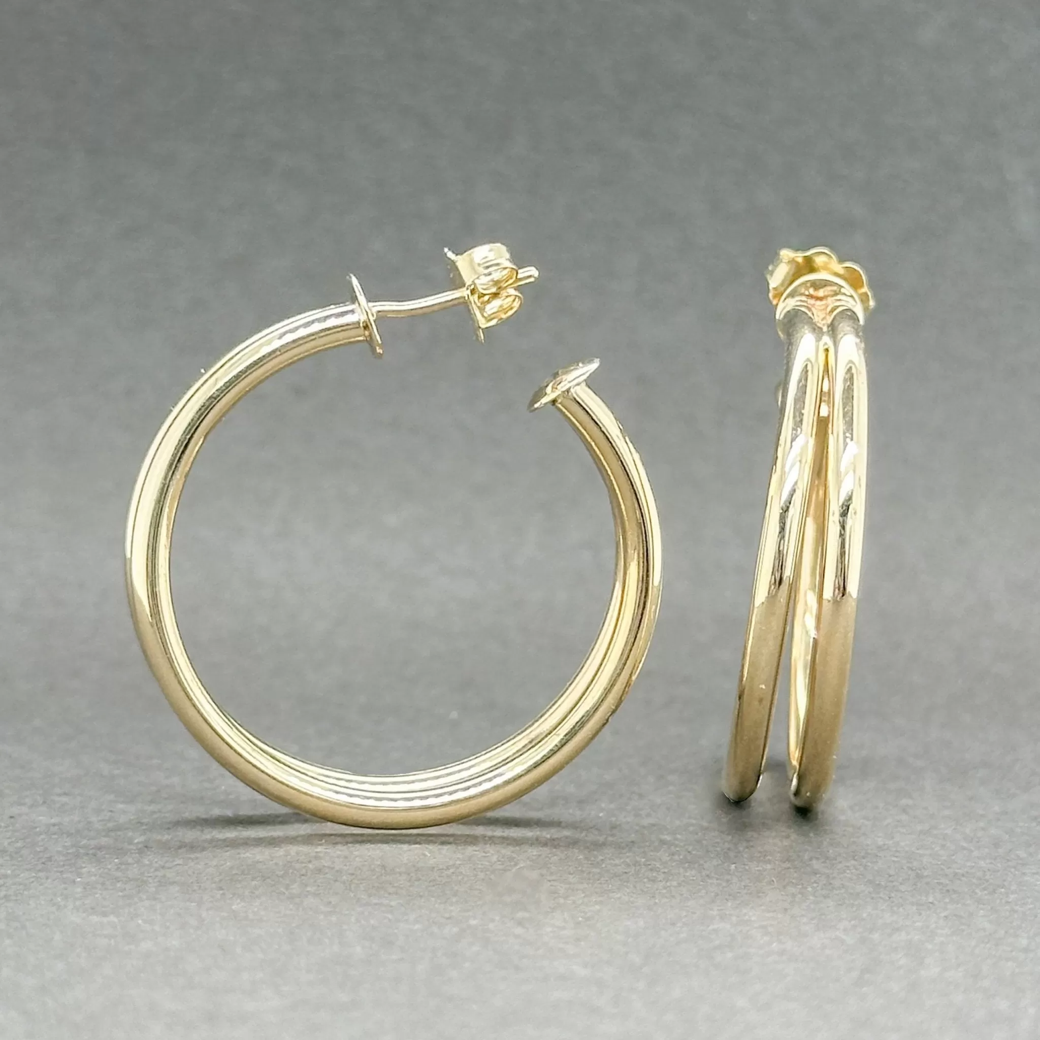 Estate 14K Y Gold 29.5mm Double Hoop Earrings