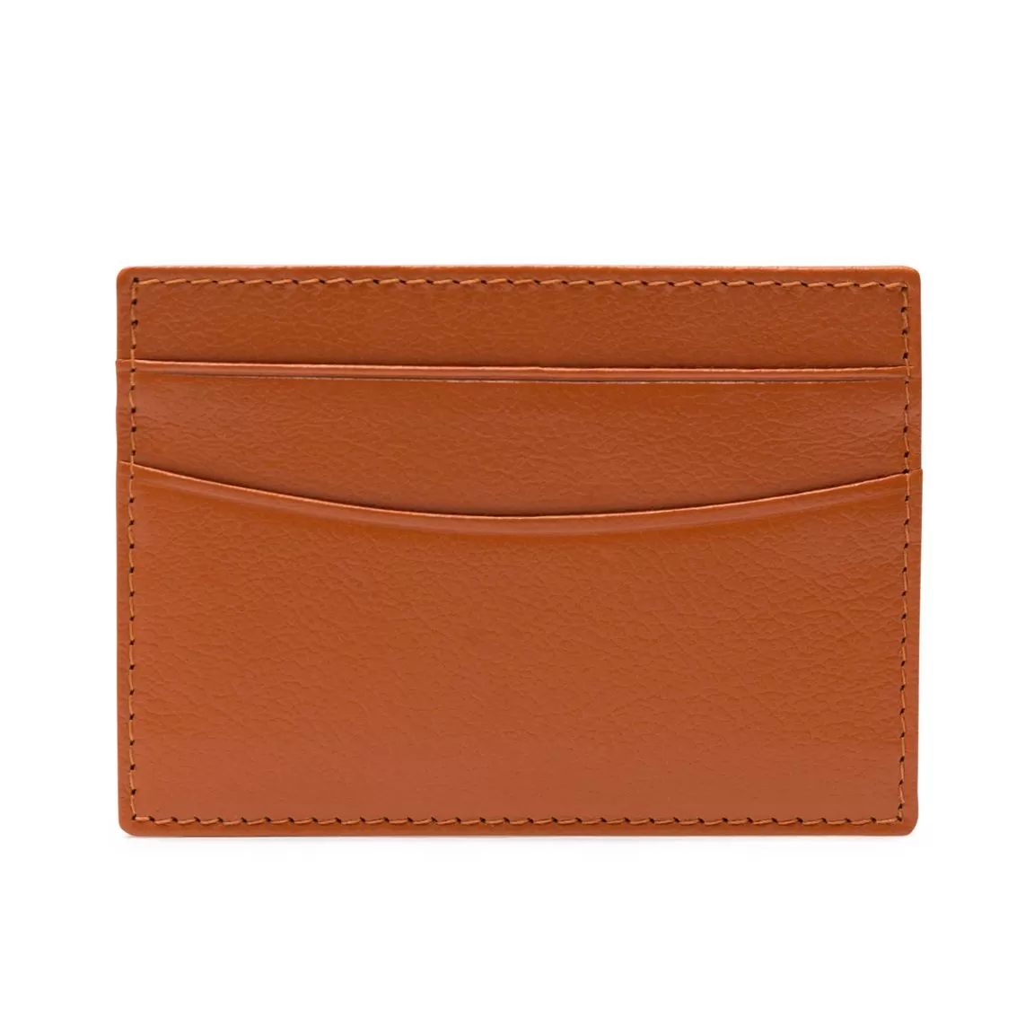 Ettinger Tan Capra Leather Flat Credit Card Case