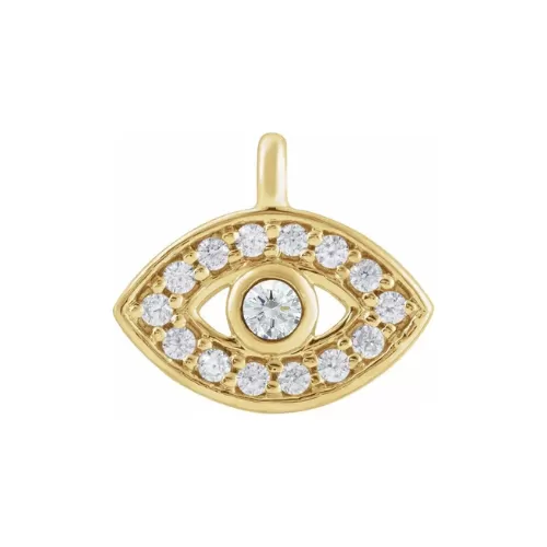 Evil Eye Charm | Diamond | 14k Yellow Gold