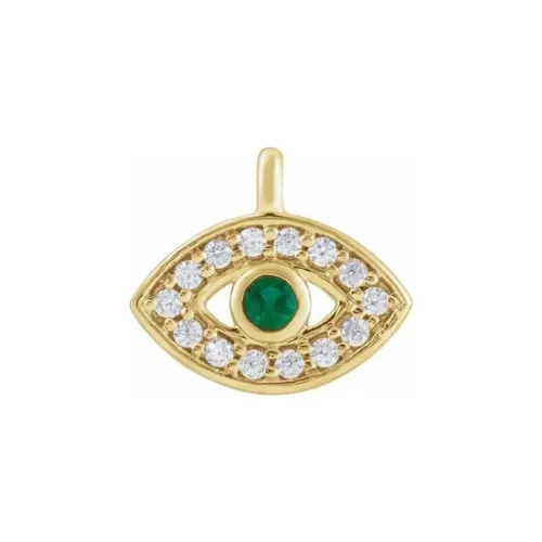 Evil Eye Charm | Diamond | 14k Yellow Gold