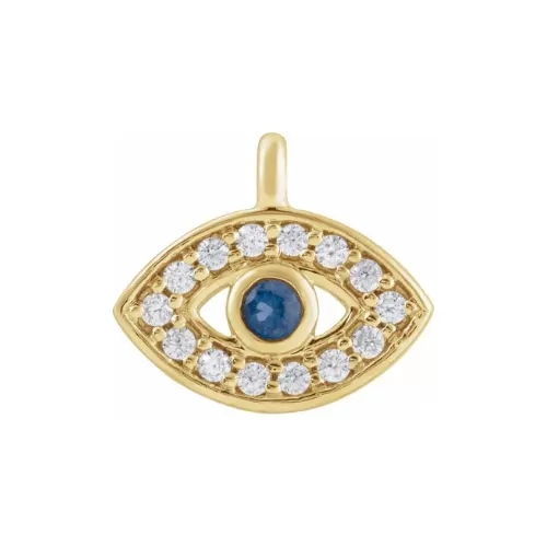 Evil Eye Charm | Diamond | 14k Yellow Gold