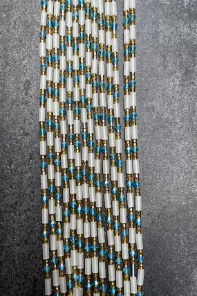 Extended Length 60 Inch Turquoise Glow Tie On Waist Beads