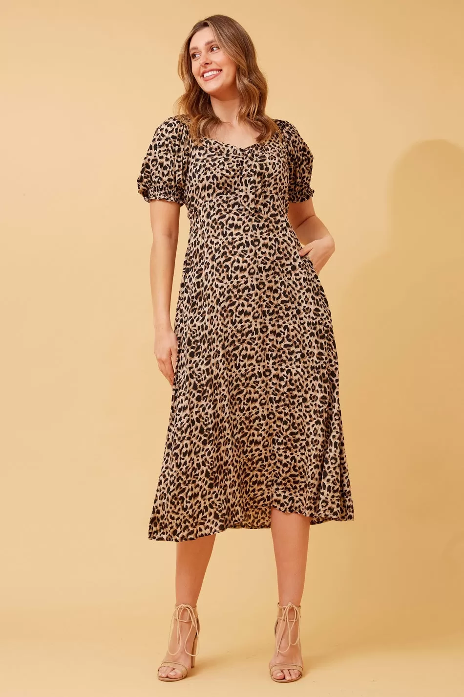 FAITH BOW FRONT MIDI DRESS