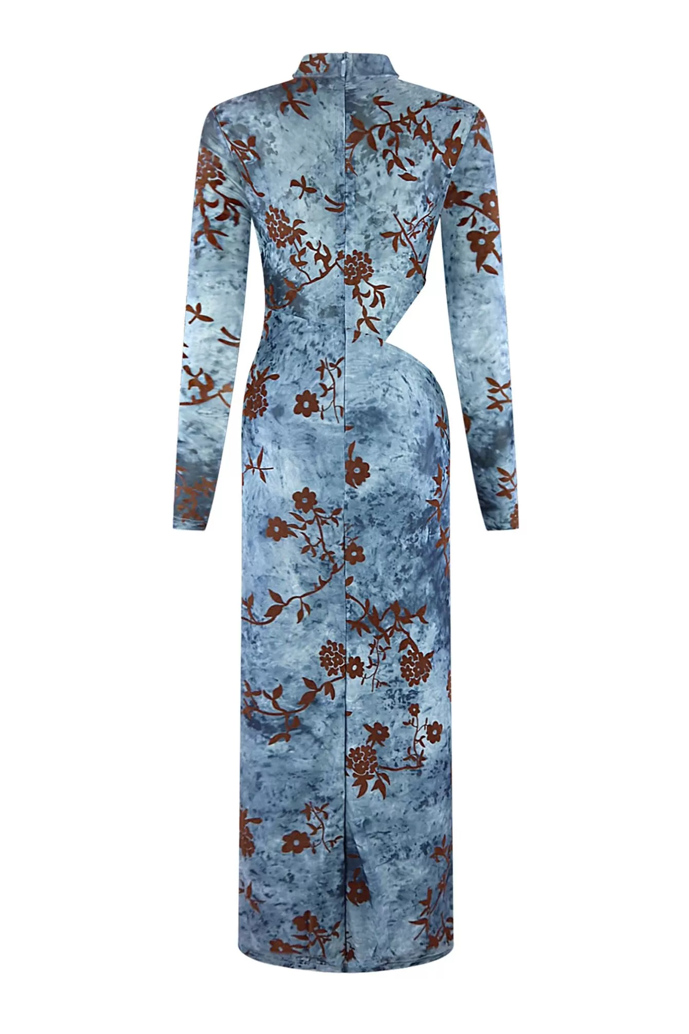 Fallin Sky Floral Print Mesh Dress