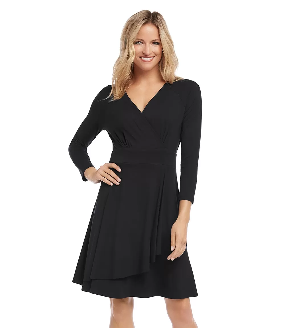 Faux Wrap Drape Dress