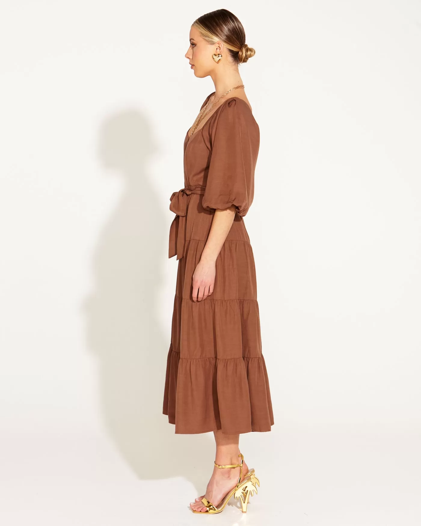 FB One and Only Tiered Midi Dress - Mocha