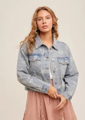 FINAL SALE - Delilah Denim Floral Jacket