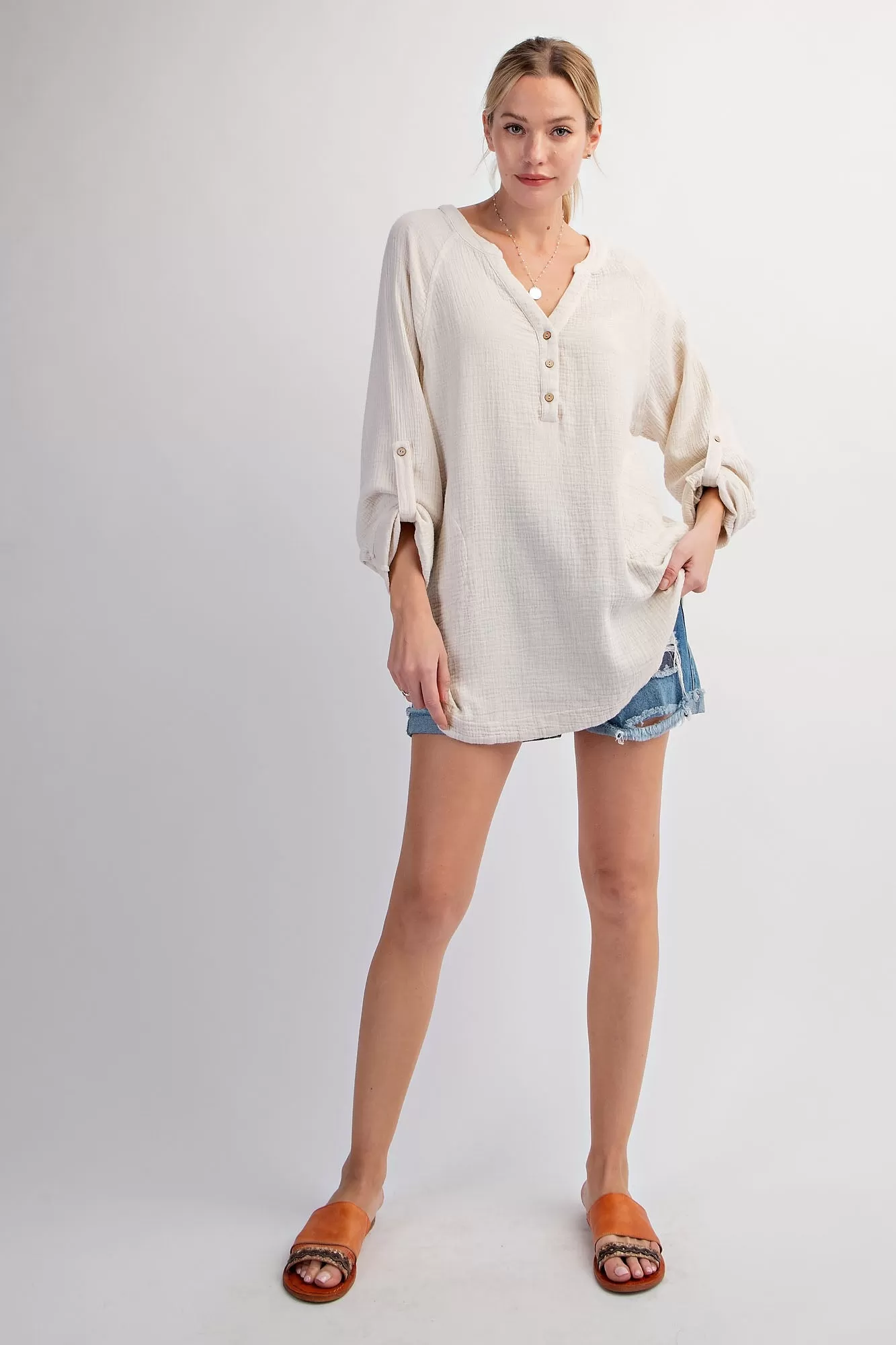 FINAL SALE - Gauze Pocket Tunic - 2 Colors!