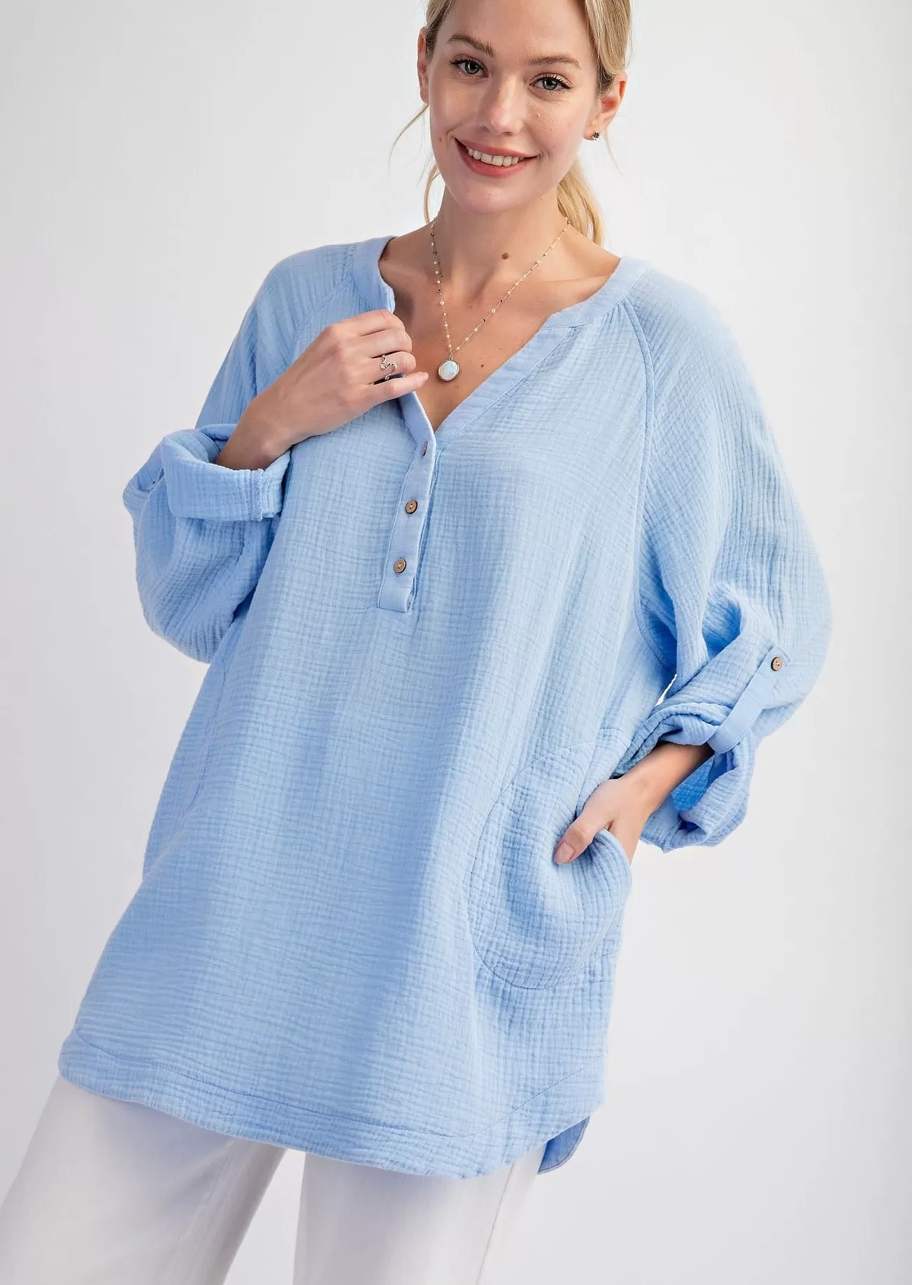 FINAL SALE - Gauze Pocket Tunic - 2 Colors!