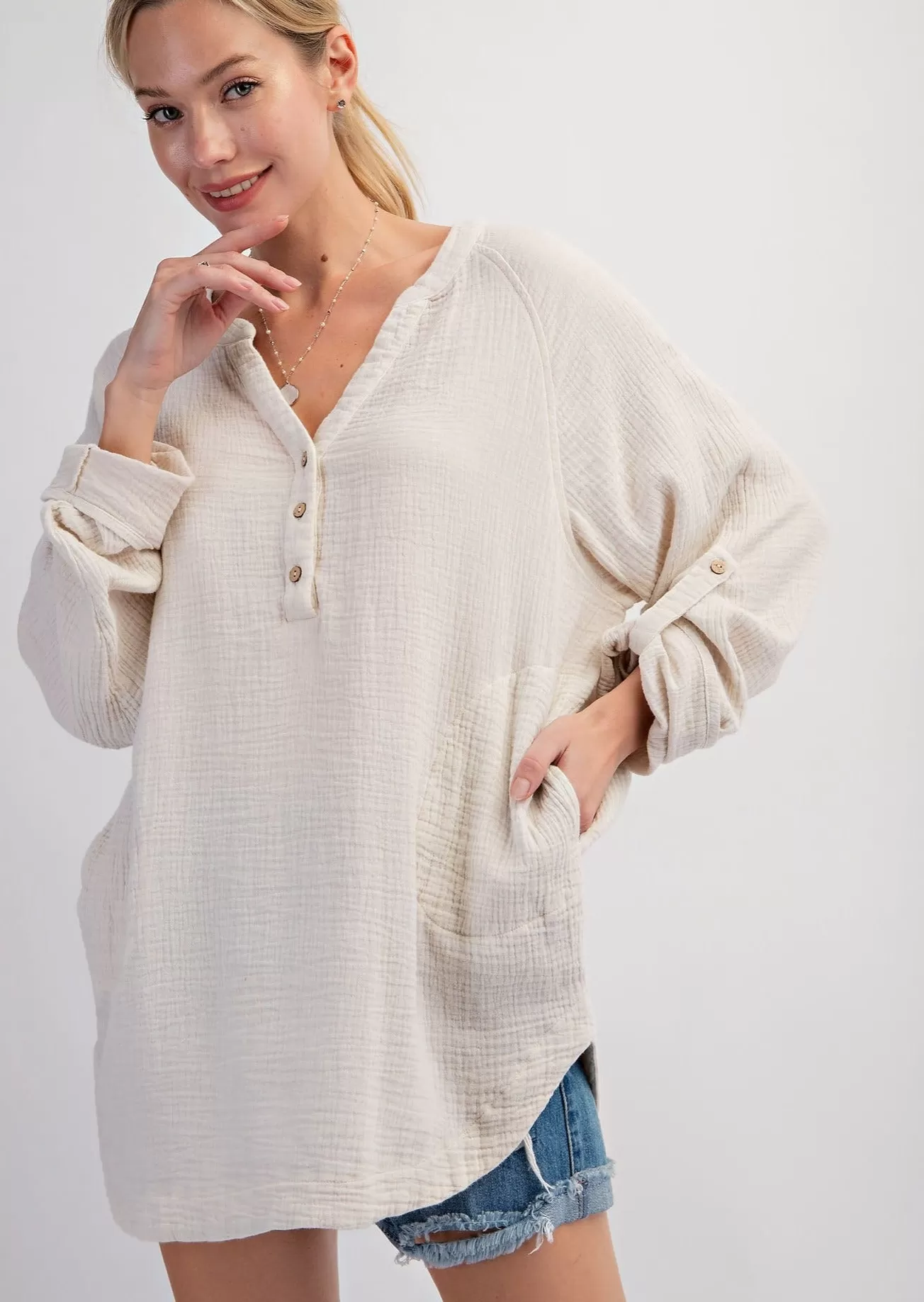 FINAL SALE - Gauze Pocket Tunic - 2 Colors!