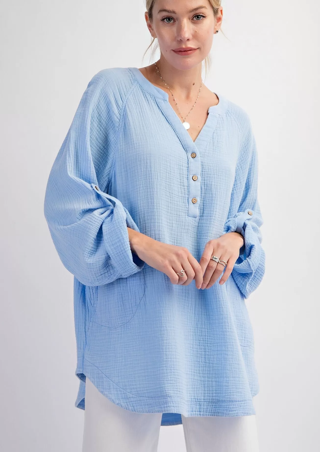 FINAL SALE - Gauze Pocket Tunic - 2 Colors!