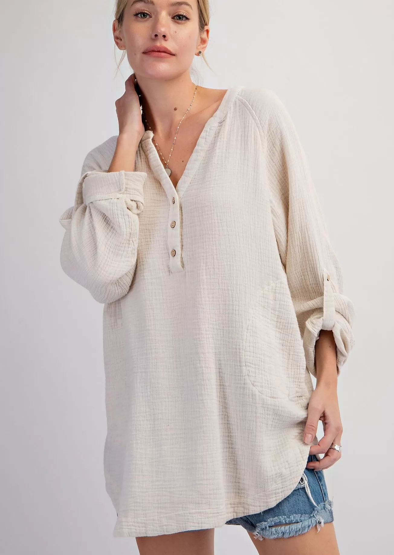 FINAL SALE - Gauze Pocket Tunic - 2 Colors!