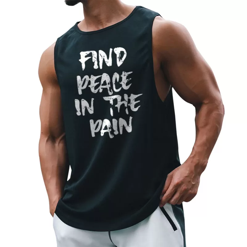 FIND PEACE IN THE PAIN GRAPHIC TANK TOP