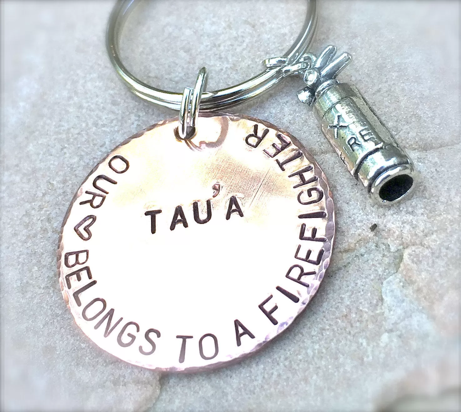 Firefighter Keychain, Our Heart Belongs To A Firefighter, Personalized Firefighter Gift, Firefighter Gift, natashaaloha