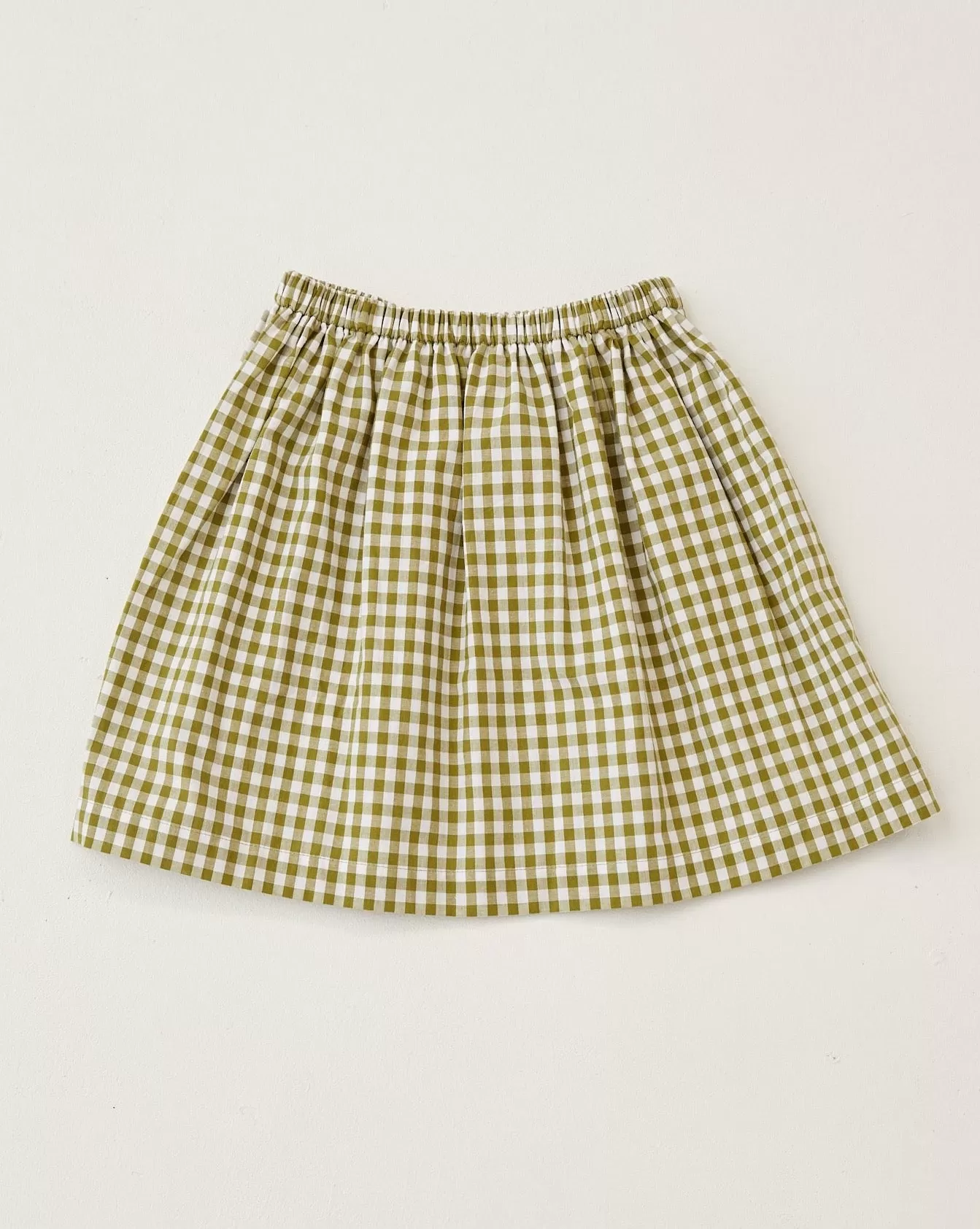 Fleur Skirt, Olive Gingham