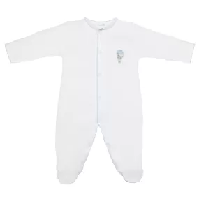 Fly Away Embroidery Footie | Baby Boy