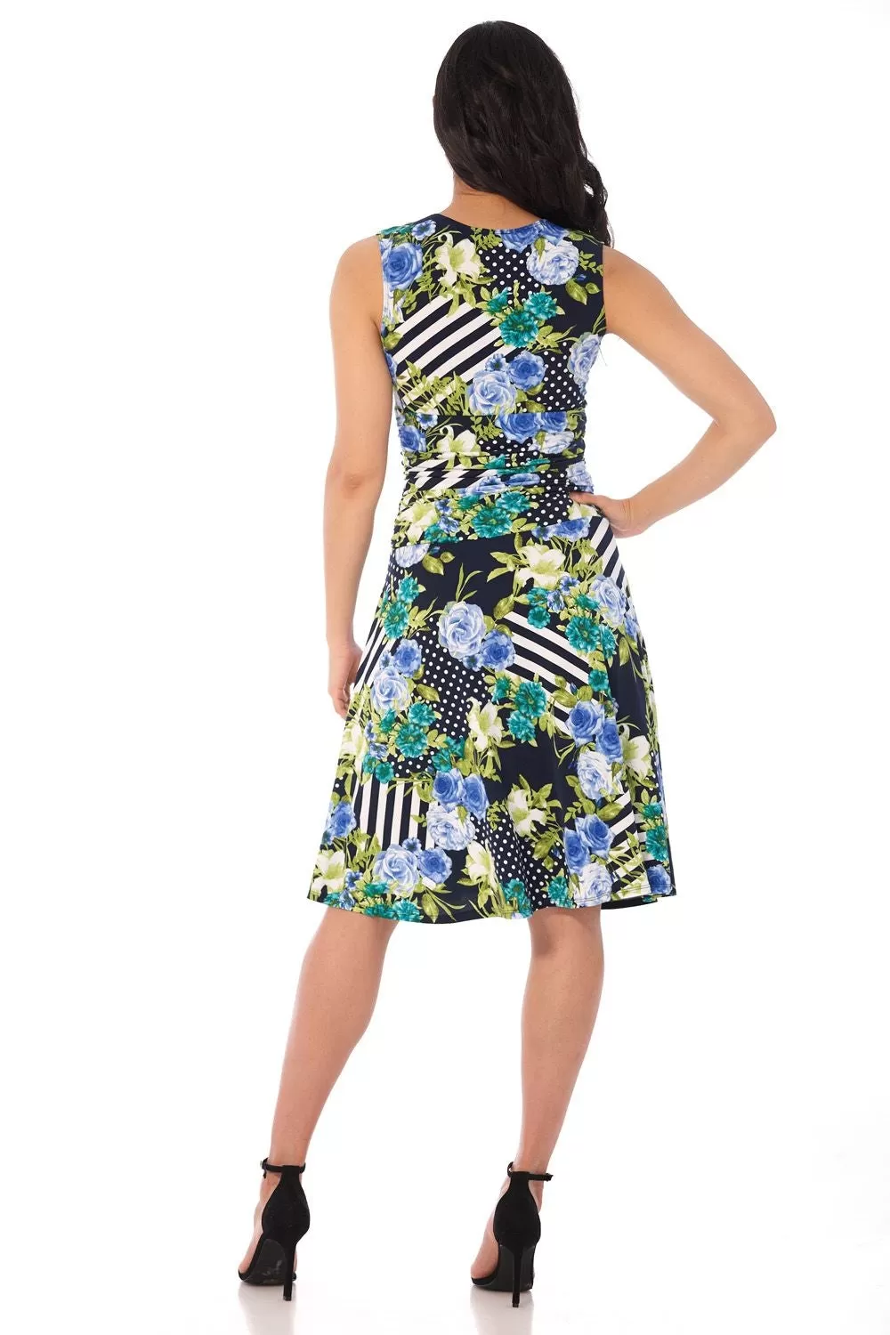 Form-Fitting Sleeveless Dress with Tummy Control