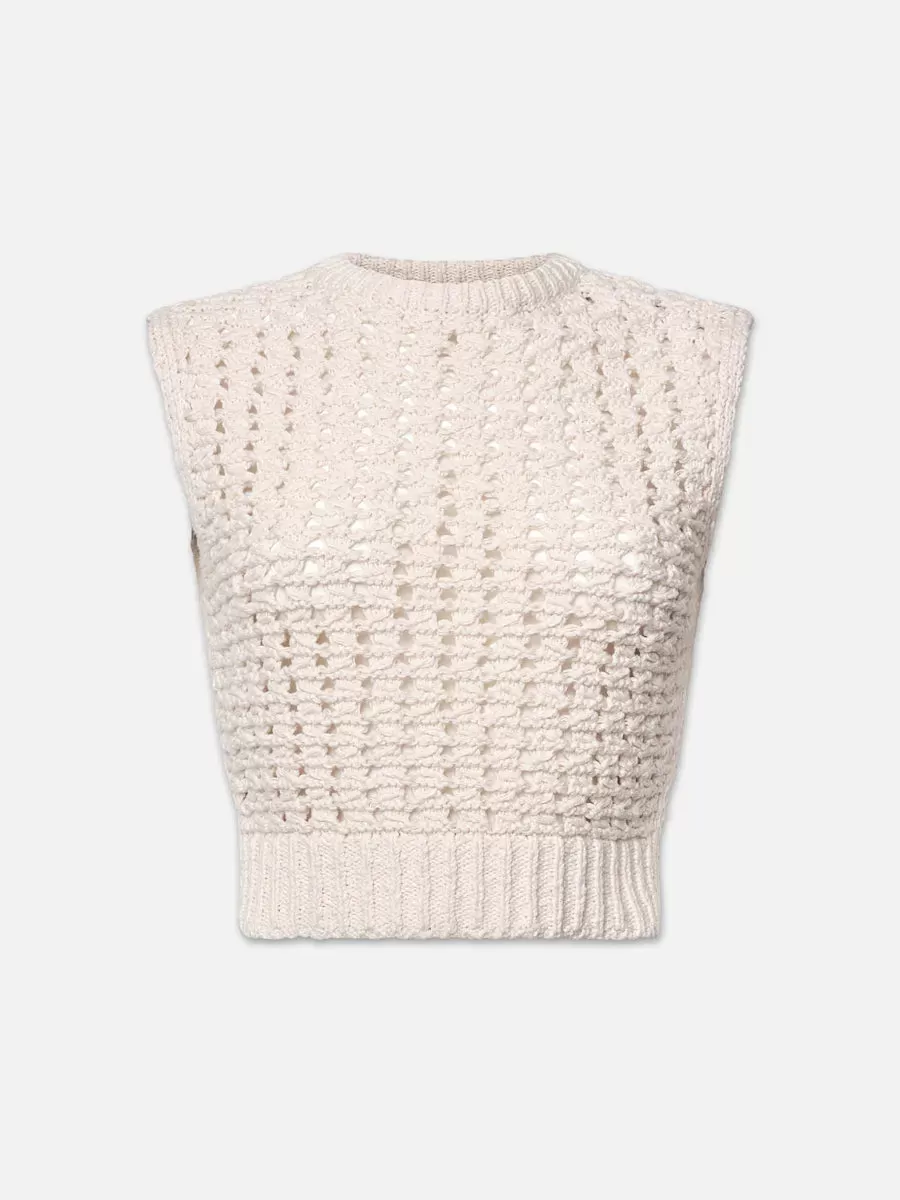 Frame - Tape Yarn Sweater Vest - Cream