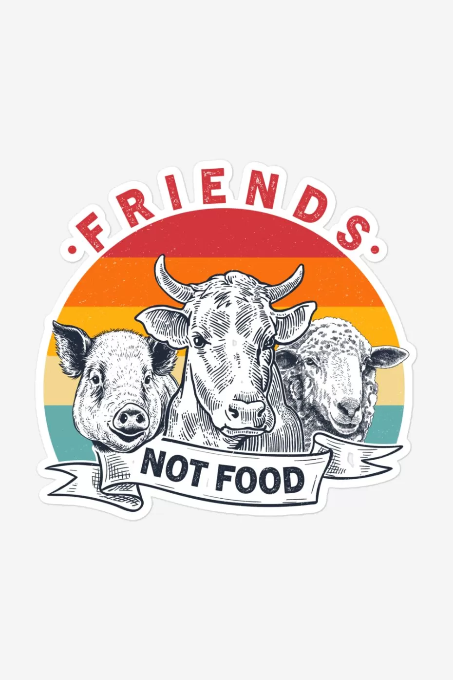 Friends Not Food - Bubble-free stickers