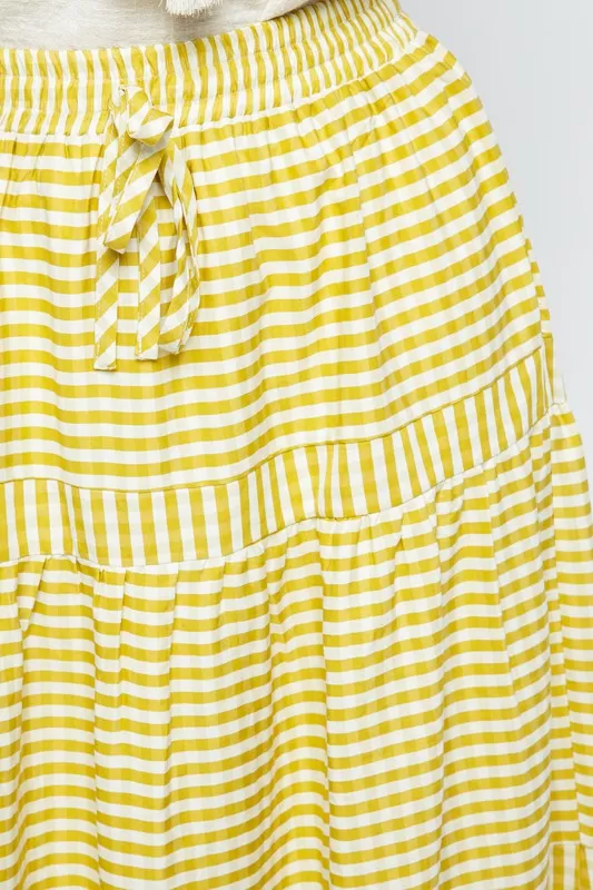 Gabby Gingham Flare Skirt in Honey