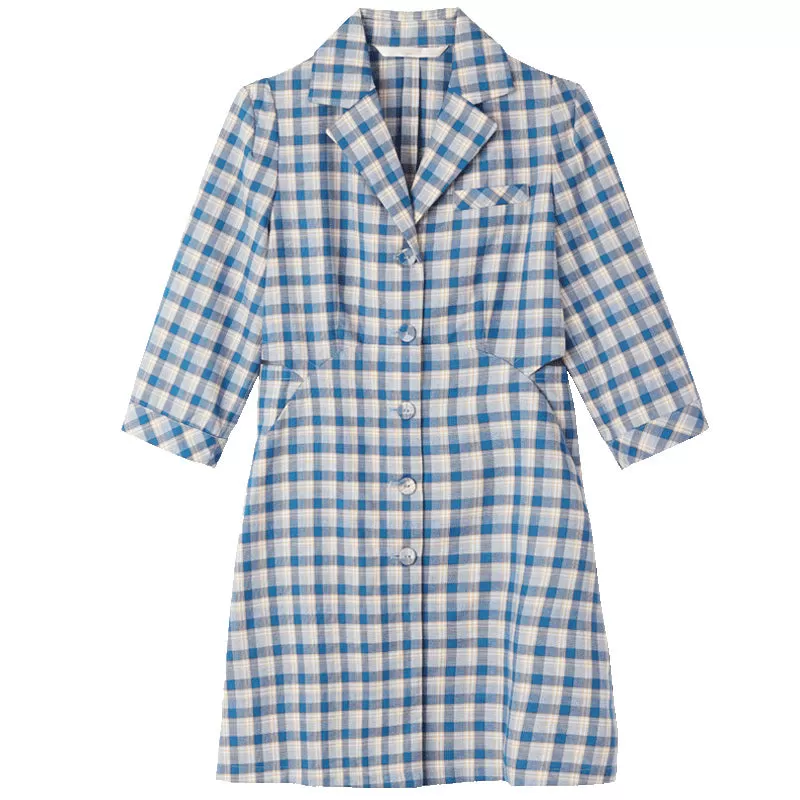 Gathered Waist Plaid Mini Dress