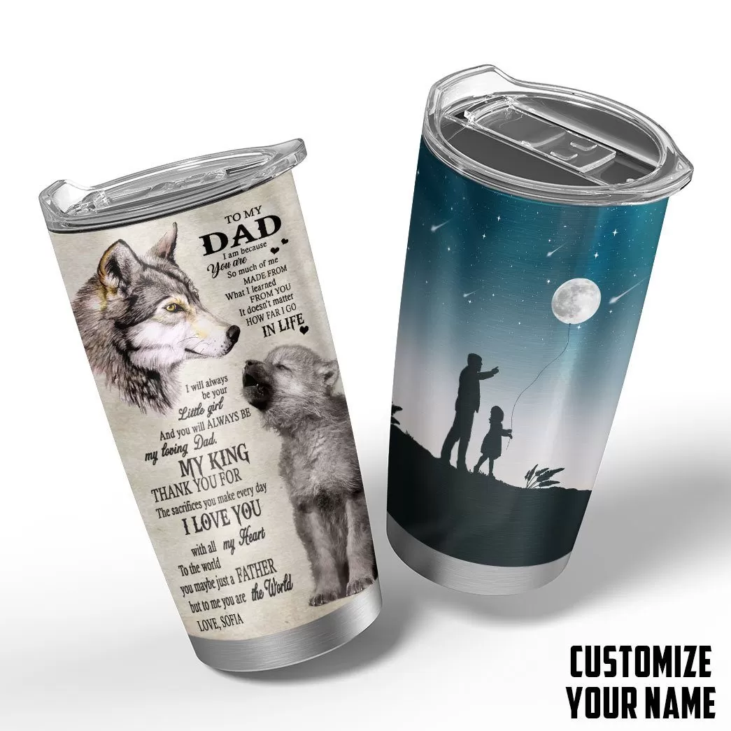 Gearhuman 3D Happy Fathers Day Gift To My Dad Custom Name Tumbler