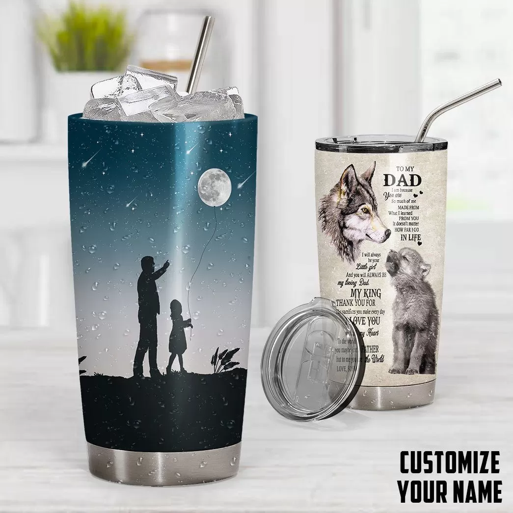 Gearhuman 3D Happy Fathers Day Gift To My Dad Custom Name Tumbler