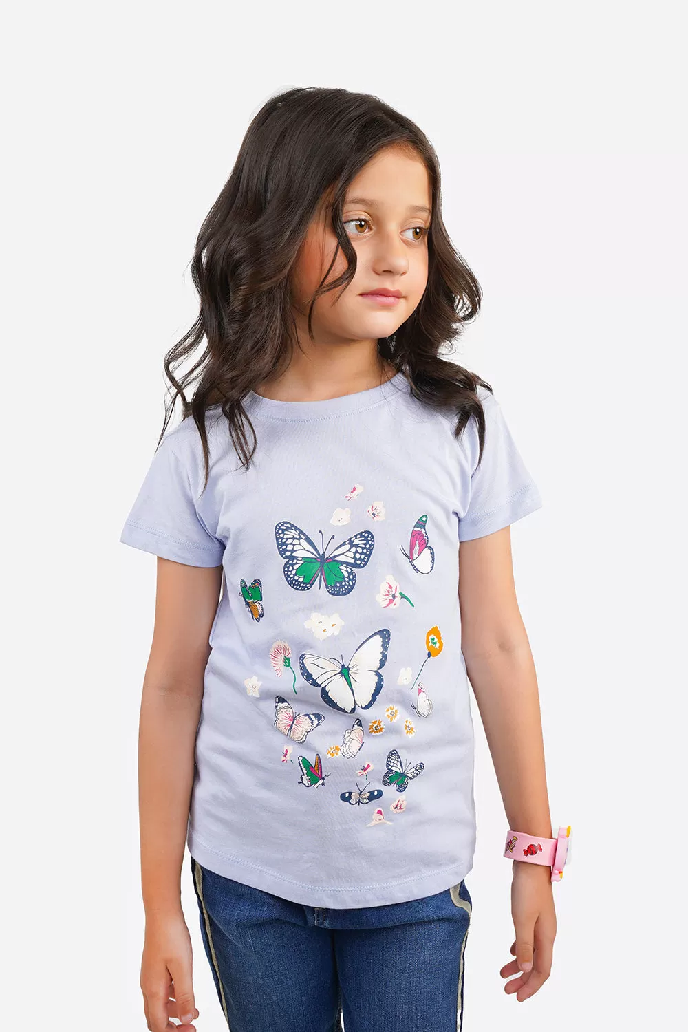 Girl's Short Sleeves Crew Graphics Tee