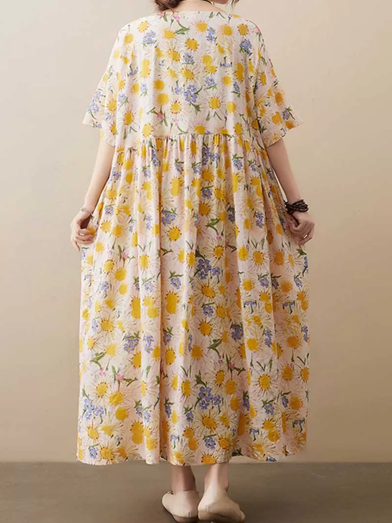 Goddess You Floral Printed Smock Dress