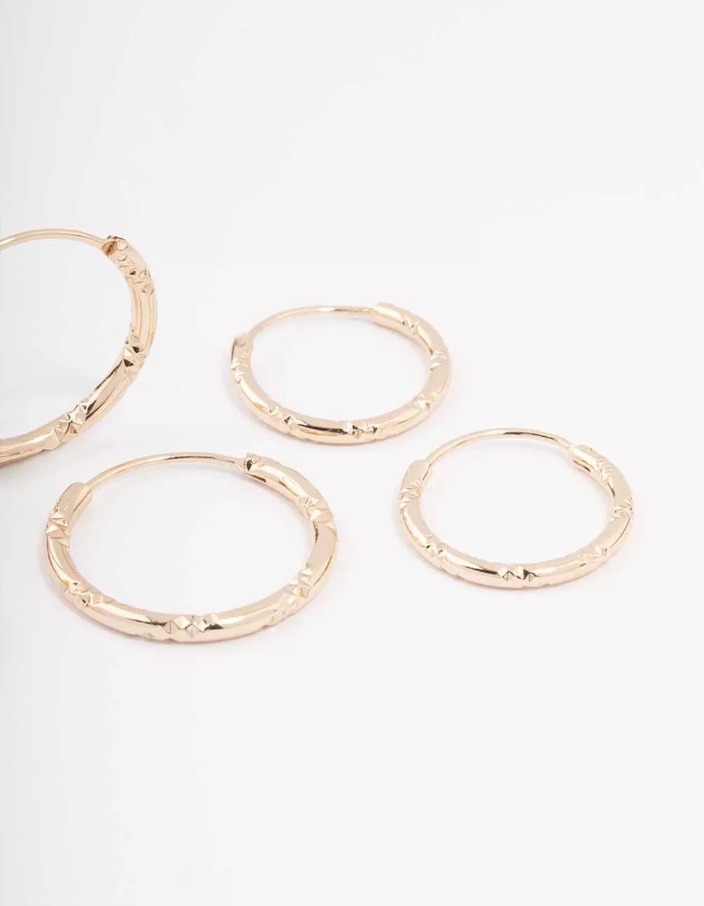 Gold Skinny Bamboo Hoop Earring 3-Pack