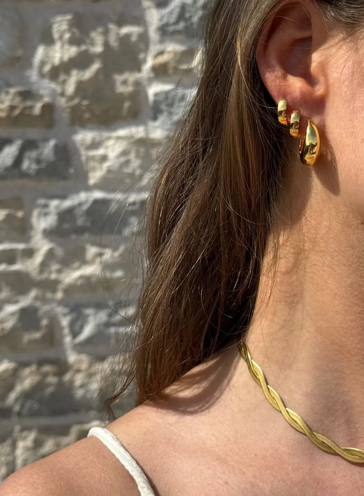 Gold Waterproof Hoop Earrings