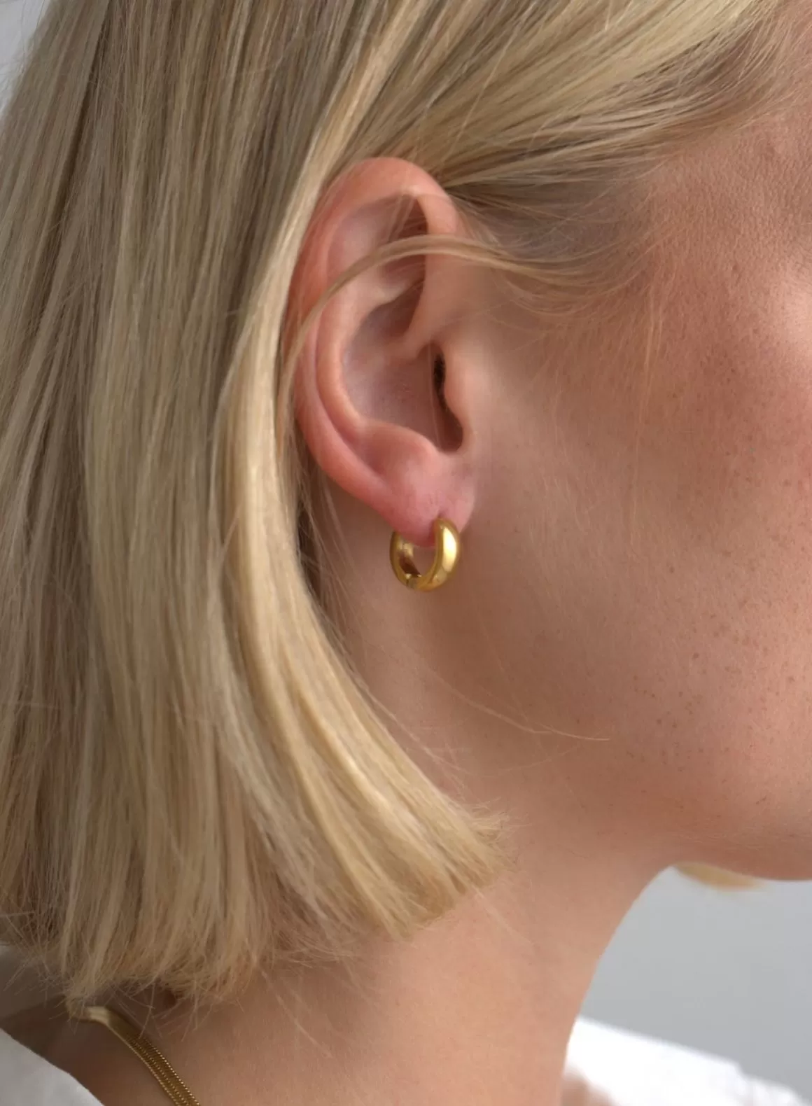 Gold Waterproof Hoop Earrings