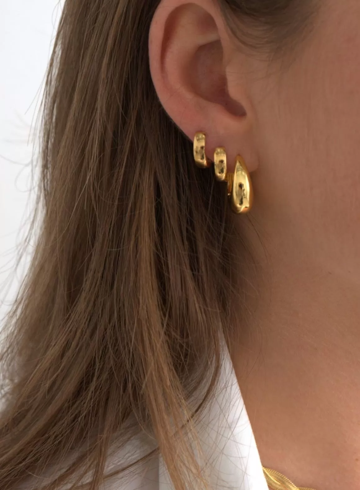 Gold Waterproof Hoop Earrings