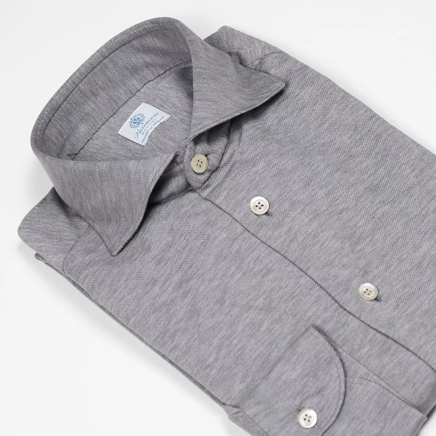 Grey Cotton Jersey Cutaway Shirt