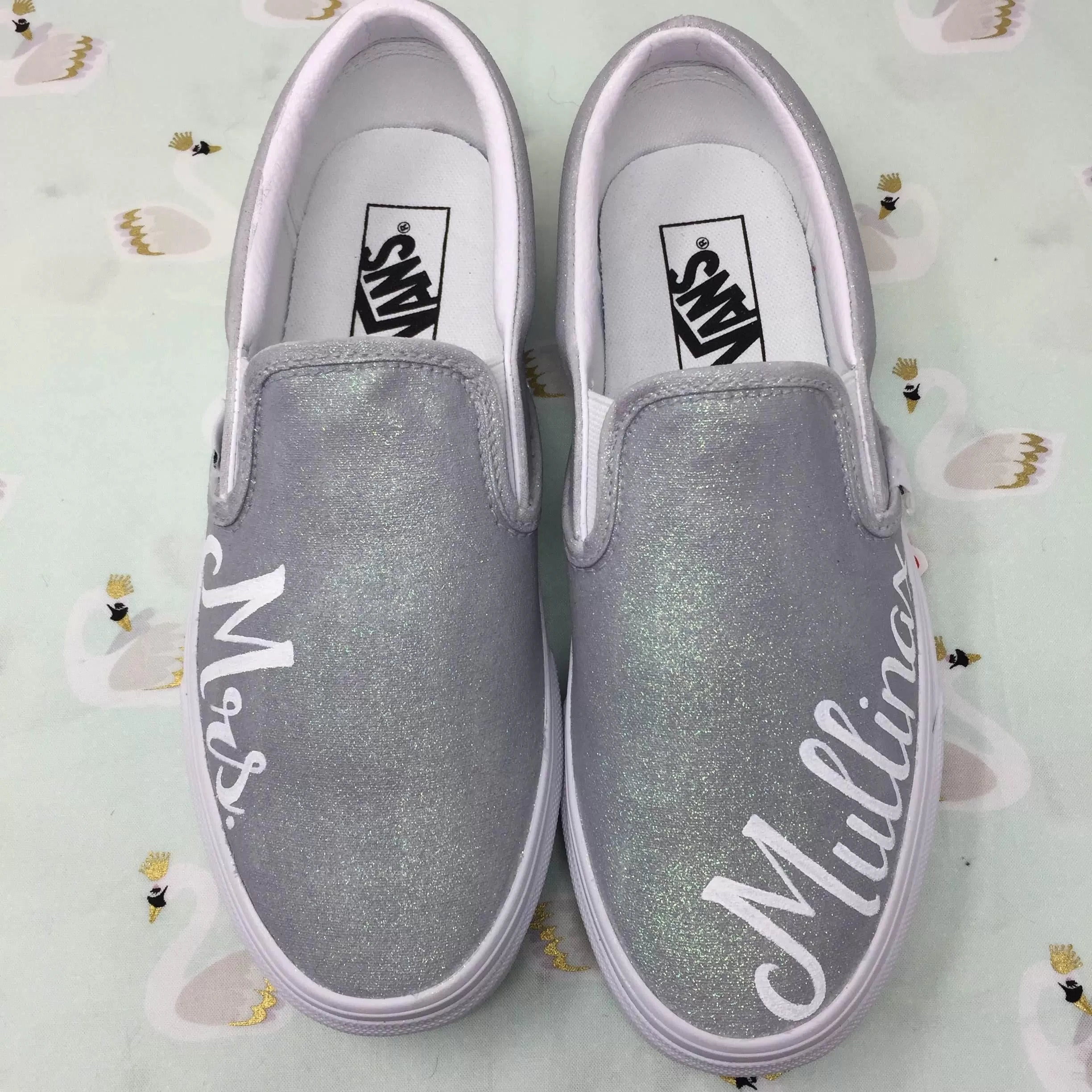 Grey Glitter Wedding Shoes