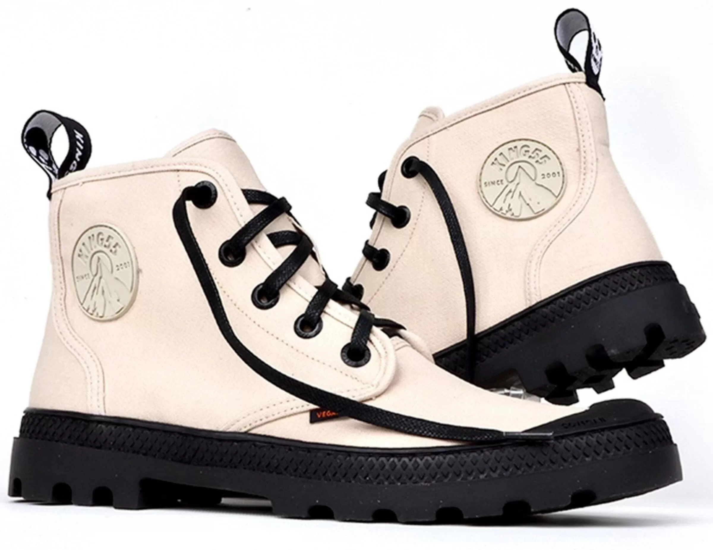 'Hammer' vegan canvas high-top sneaker by King55 - ivory