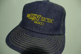 H&N Electric Pasco Vintage 80's Denim Trucker Snapback Adjustable Hat